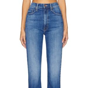 MOTHER Waisted Rid High Waisted Rider Ankle Step Fray Jeans